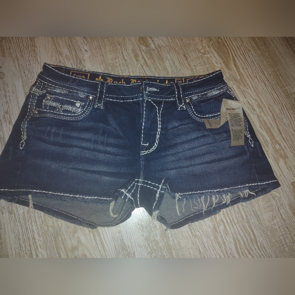 Rock Revival Dark Blue Jean Shorts